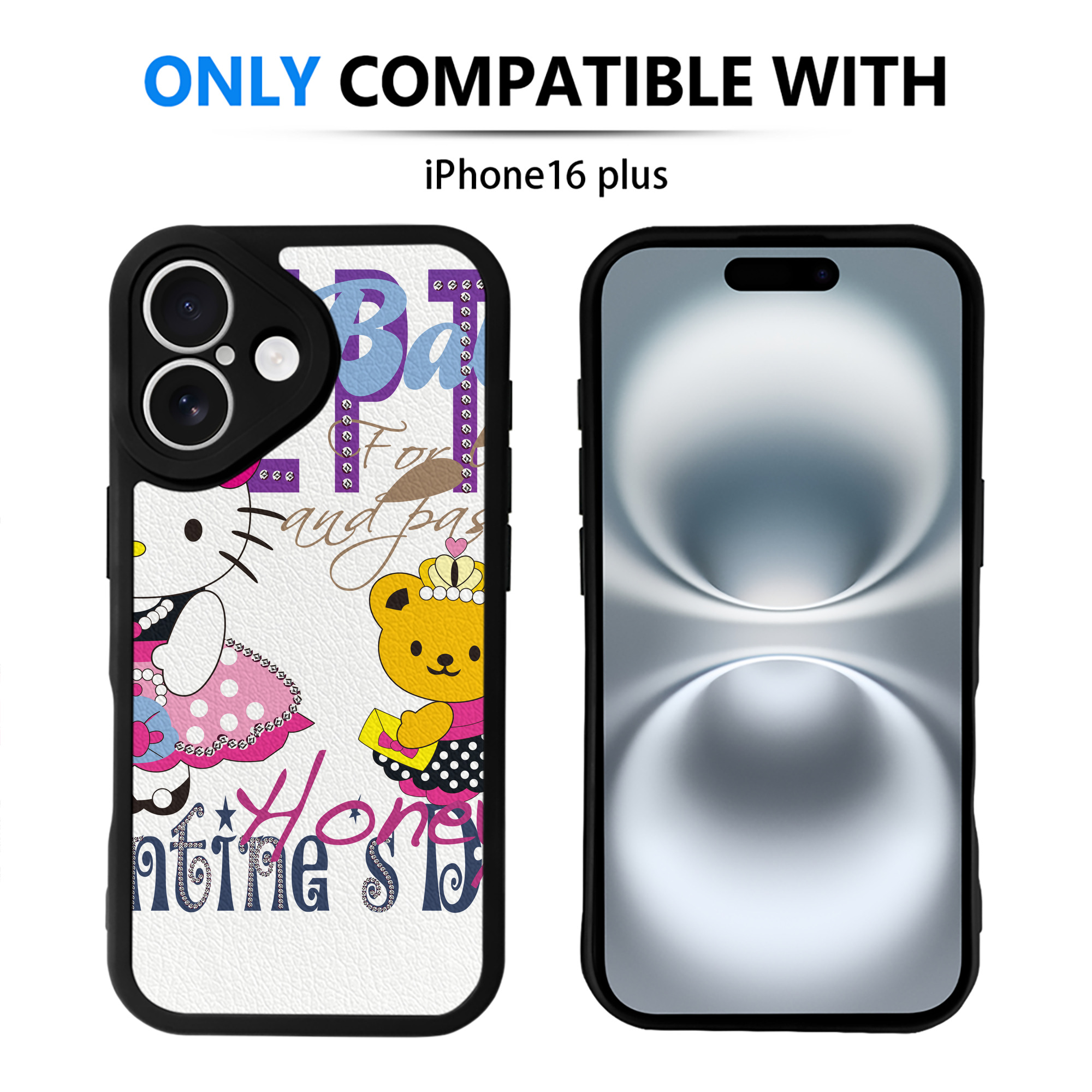 （画像用） Hello Kitty ハローキティ 【iPhone 16シリーズ対応】シリコンスマホケース（レザー調） 材質：シリコン